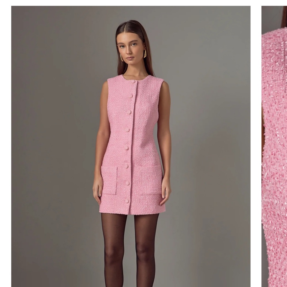 Elegant Pink Sleeveless Dress
